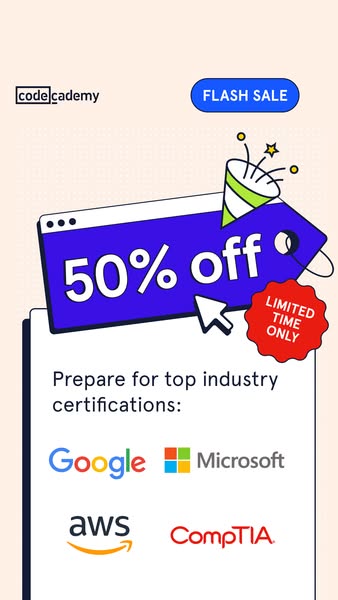 Save 50% on Codecademy Pro